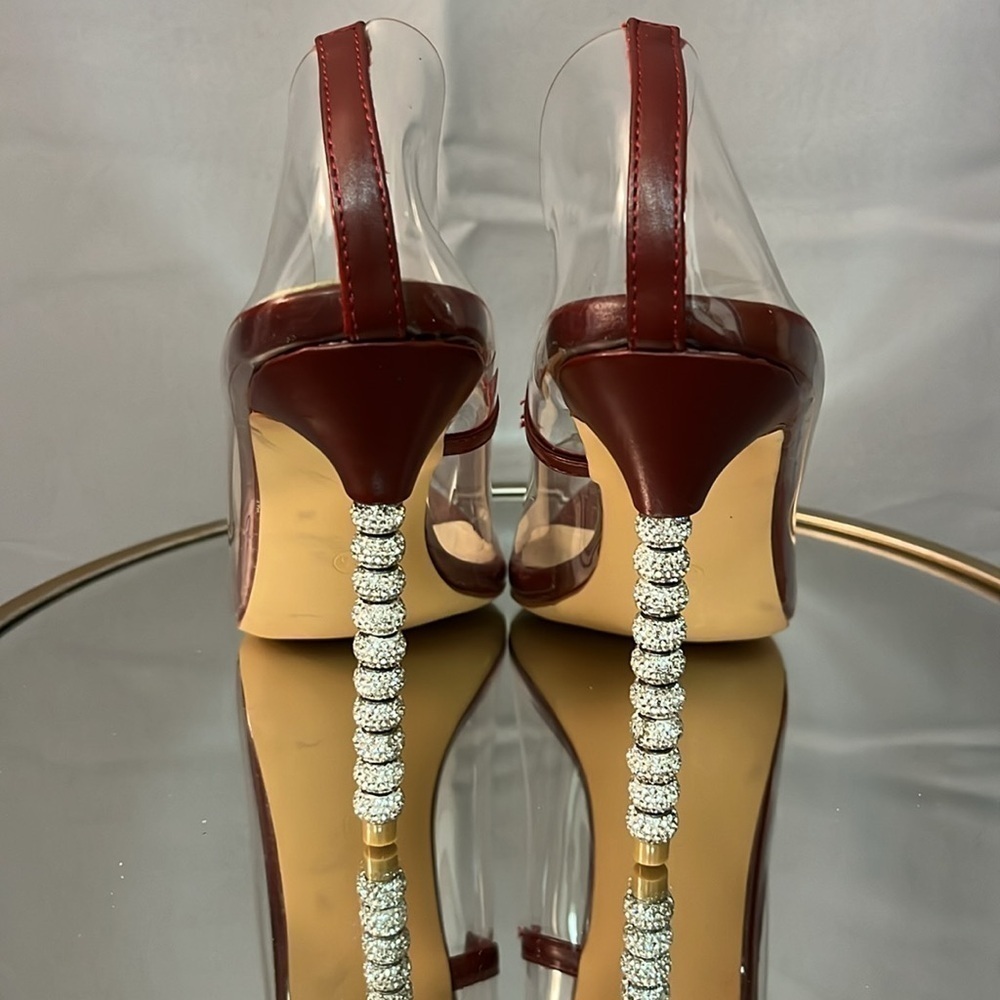 FASHION NOVA women’s size 8.5 stiletto high heels. Clear see through… EUC - Picture 8 of 14